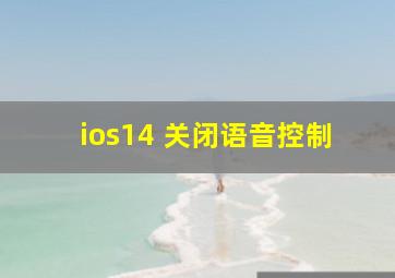 ios14 关闭语音控制